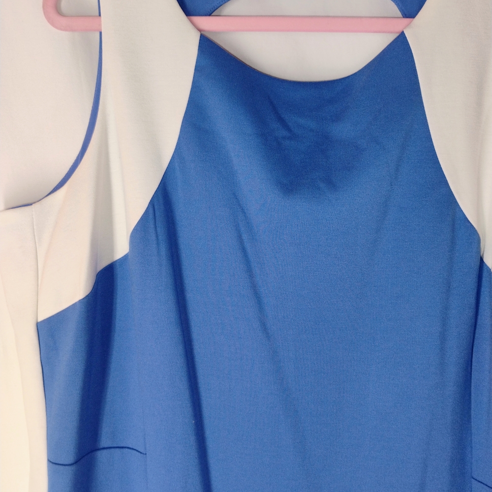 ** 4 For $15 Sale ** Blue and White Halter Sheath Mini Dress for Weddings - Picture 3 of 11